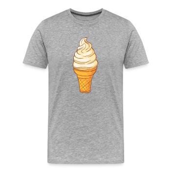 Softeis Eis Speiseeis Eiskrem Eiscreme Kugeleis - Männer Premium Bio T-Shirt - Grau meliert - Vorne - Damien (186cm)