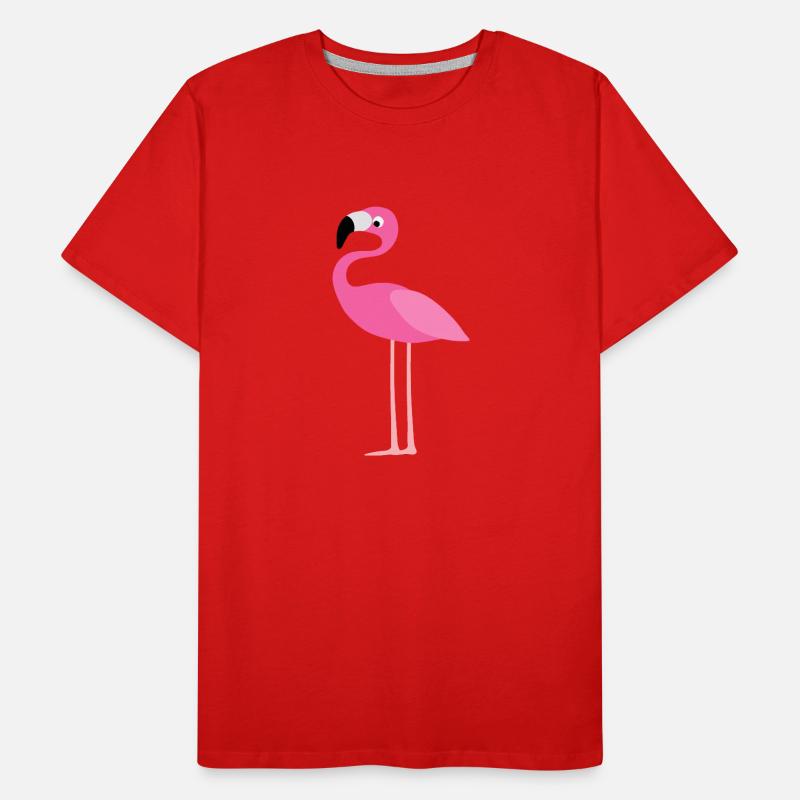 Flamant rose dans un style simple - oiseau rose T-shirt bio Premium Homme
