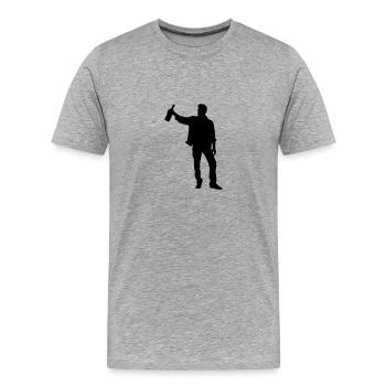 Drunk Icon Funny - Men's Premium Organic T-Shirt - heather grey - Front - Damien (186cm)