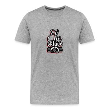 Ehe Sklave Hochzeit Junggesellenabschied - Männer Premium Bio T-Shirt - Grau meliert - Vorne - Damien (186cm)