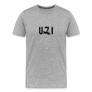 uzi - Männer Premium Bio T-Shirt - Grau meliert - Vorne - Damien (186cm)