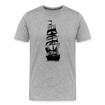 Schiff - Männer Premium Bio T-Shirt - Grau meliert - Vorne - Damien (186cm)