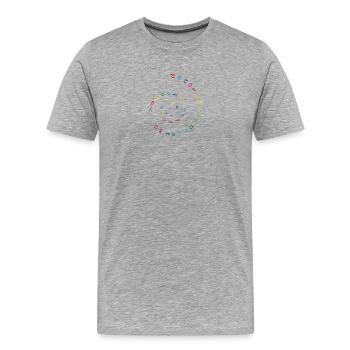 do not worry spiral - Männer Premium Bio T-Shirt - Grau meliert - Vorne - Damien (186cm)