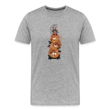 Halloween tower cool cat - T-shirt bio Premium Homme - gris chiné - Devant - Damien (186cm)