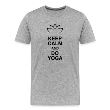Keep Calm and Do Yoga - Men's Premium Organic T-Shirt - heather grey - Front - Damien (186cm)