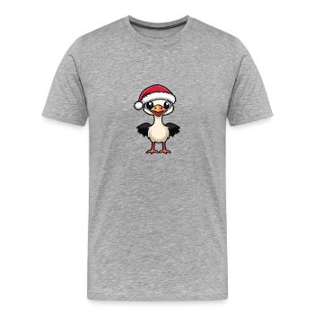 Bouquet Noël Noël - T-shirt bio Premium Homme - gris chiné - Devant - Damien (186cm)