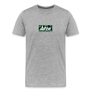 Atze Camouflage v1 - Männer Premium Bio T-Shirt - Grau meliert - Vorne - Damien (186cm)