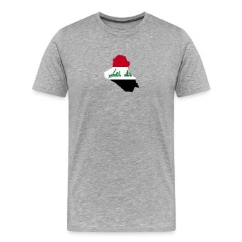 Irak - T-shirt bio Premium Homme - gris chiné - Devant - Damien (186cm)