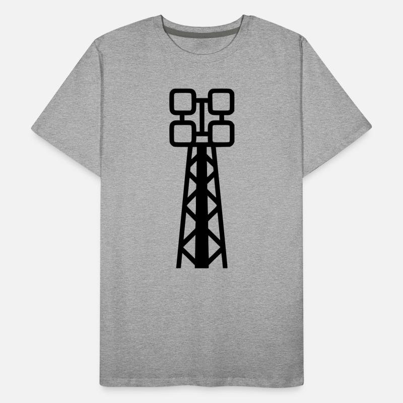 Vecteur de mât de stade à projecteurs T-shirt bio Premium Homme