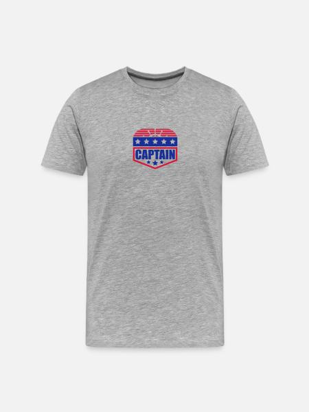 Captain steering wheel badge rank - Men's Premium Organic T-Shirt - heather grey