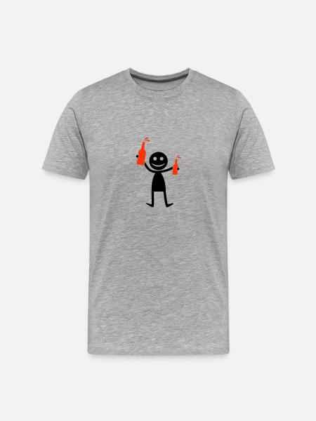 Beer Party Silhouette - Men's Premium Organic T-Shirt - heather grey