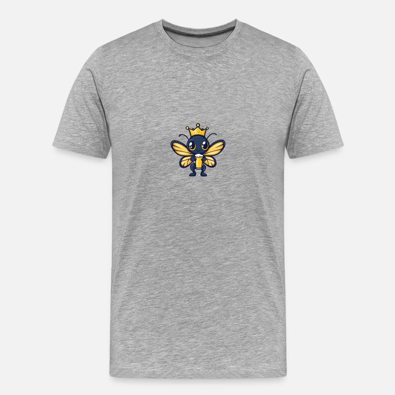 Libelle Bier Lustig - Männer Premium Bio T-Shirt - Grau meliert