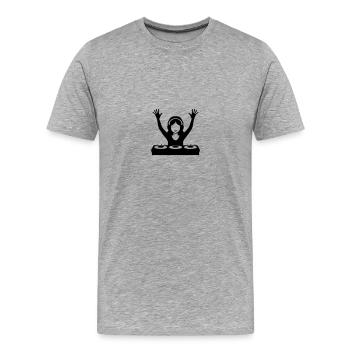 DJ Platines Festival Soirée - T-shirt bio Premium Homme - gris chiné - Devant - Damien (186cm)