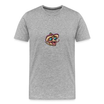 Donkey Funny Sombrero - Men's Premium Organic T-Shirt - heather grey - Front - Damien (186cm)