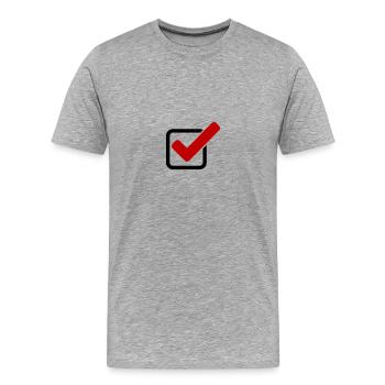 Cochez Tick Icon - T-shirt bio Premium Homme - gris chiné - Devant - Damien (186cm)