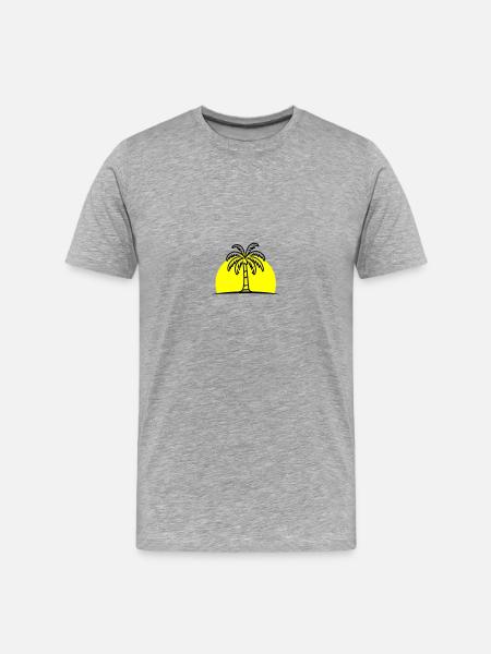 Island Palm Tree Summer Sun - Men's Premium Organic T-Shirt - heather grey