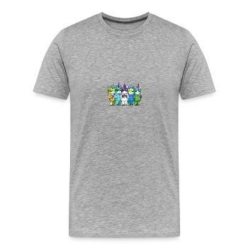 Einhorn Team Ski Party - Männer Premium Bio T-Shirt - Grau meliert - Vorne - Damien (186cm)
