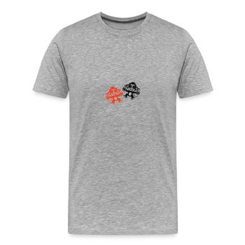 Party Monkey Team Célébrer - T-shirt bio Premium Homme - gris chiné - Devant - Damien (186cm)