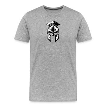 Casque Spartan Contrast Art - T-shirt bio Premium Homme - gris chiné - Devant - Damien (186cm)