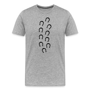 Horseshoe prints - Men's Premium Organic T-Shirt - heather grey - Front - Damien (186cm)