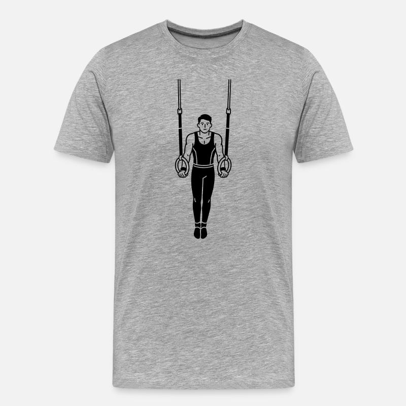 Turnringe - Männer Premium Bio T-Shirt - Grau meliert