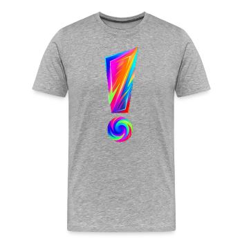 Point d’exclamation coloré - T-shirt bio Premium Homme - gris chiné - Devant - Damien (186cm)
