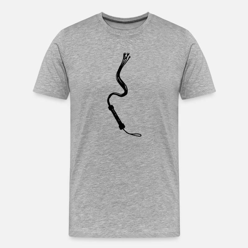 Peitsche - Männer Premium Bio T-Shirt - Grau meliert