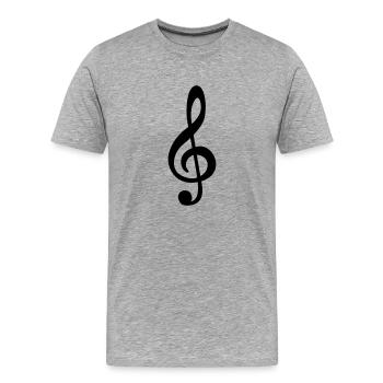 Notenschlüssel - Musik - Männer Premium Bio T-Shirt - Grau meliert - Vorne - Damien (186cm)