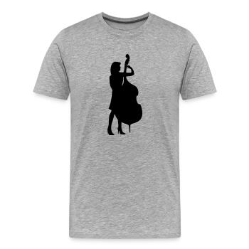 Kontrabass-Spielerin - Männer Premium Bio T-Shirt - Grau meliert - Vorne - Damien (186cm)