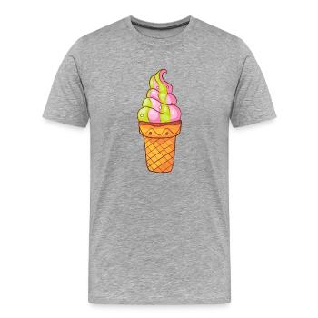 Softeis Eis Speiseeis Eiskrem Eiscreme Kugeleis - Männer Premium Bio T-Shirt - Grau meliert - Vorne - Damien (186cm)