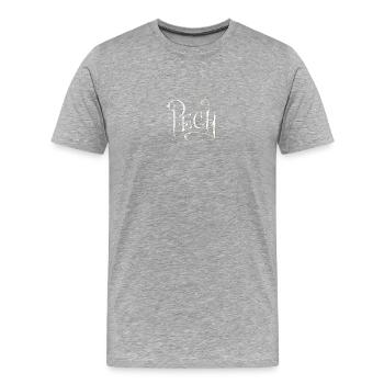 Pech & Schwefel | P - Männer Premium Bio T-Shirt - Grau meliert - Vorne - Damien (186cm)