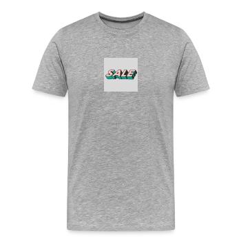 Sale to Sale - Männer Premium Bio T-Shirt - Grau meliert - Vorne - Damien (186cm)