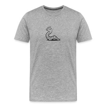 Worm girl Kiss flirt - Men's Premium Organic T-Shirt - heather grey - Front - Damien (186cm)