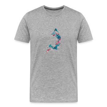 Basket-ball - T-shirt bio Premium Homme - gris chiné - Devant - Damien (186cm)