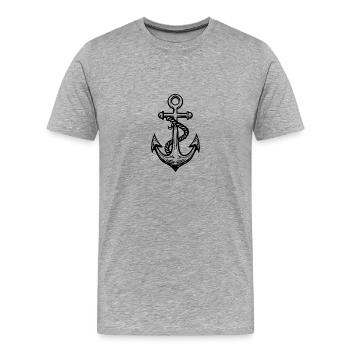Ancre - T-shirt bio Premium Homme - gris chiné - Devant - Damien (186cm)