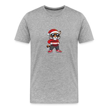 Tiger Weihnachten Noël laid - T-shirt bio Premium Homme - gris chiné - Devant - Damien (186cm)