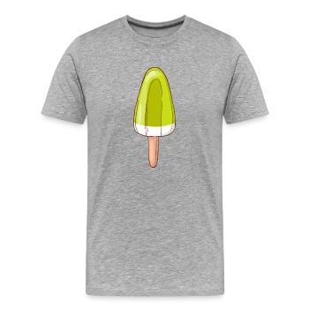 Crème glacée, crème glacée, crème glacée, crème glacée, boule, crème glacée, sundae - T-shirt bio Premium Homme - gris chiné - Devant - Damien (186cm)