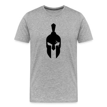 Casque Spartan - T-shirt bio Premium Homme - gris chiné - Devant - Damien (186cm)