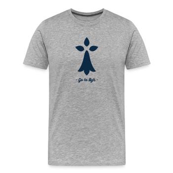 Hermine Stylisée BZH - T-shirt bio Premium Homme - gris chiné - Devant - Damien (186cm)