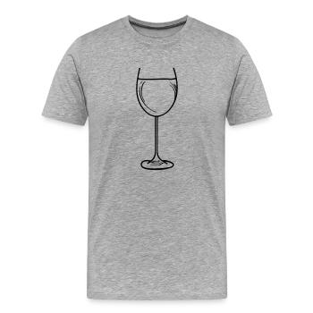 wein glas - Männer Premium Bio T-Shirt - Grau meliert - Vorne - Damien (186cm)