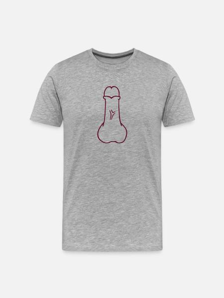 bite penis queue sexe - T-shirt bio Premium Homme - gris chiné