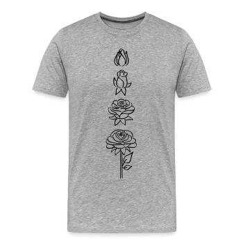 Black flower hatching - Men's Premium Organic T-Shirt - heather grey - Front - Damien (186cm)