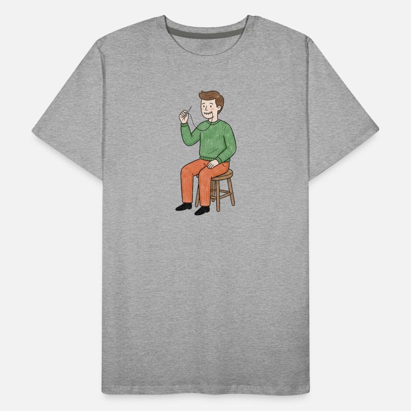 Crazy Sewing with Thread Men's Premium Organic T-Shirt