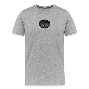 Vortex Grid Wormhole - Men's Premium Organic T-Shirt - heather grey - Front - Damien (186cm)
