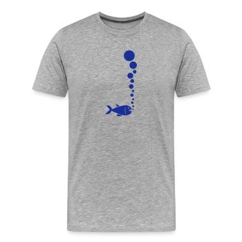 Fish And Bubbles - T-shirt bio Premium Homme - gris chiné - Devant - Damien (186cm)