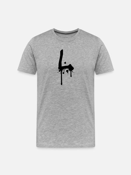 L graffiti drops Farbklex spray - Men's Premium Organic T-Shirt - heather grey