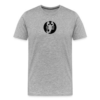 Sternbild Skorpion, Horoskop - Männer Premium Bio T-Shirt - Grau meliert - Vorne - Damien (186cm)