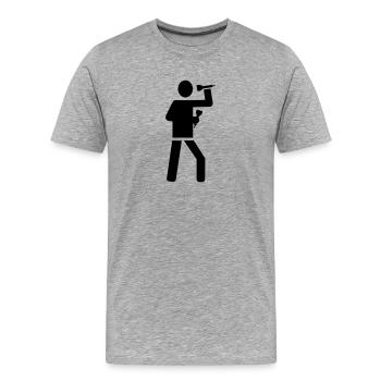 Jeu de fléchettes - T-shirt bio Premium Homme - gris chiné - Devant - Damien (186cm)