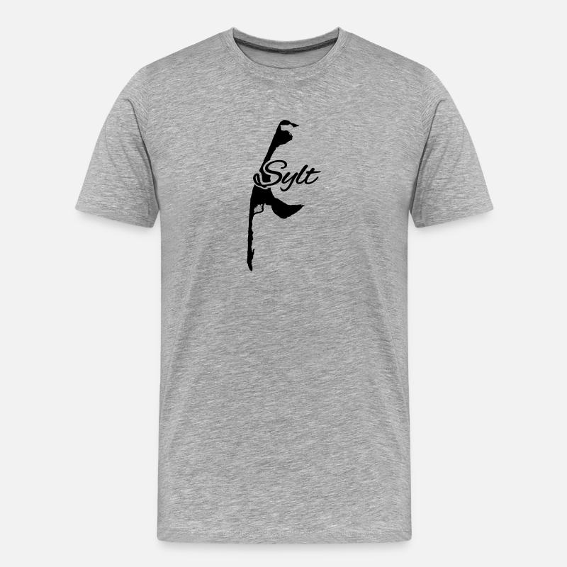 Sylt - Männer Premium Bio T-Shirt - Grau meliert