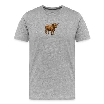 Highlander - Männer Premium Bio T-Shirt - Grau meliert - Vorne - Damien (186cm)